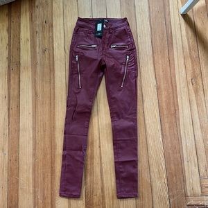 NWT Fashion Nova Caliente skinny pant in burgundy size XS